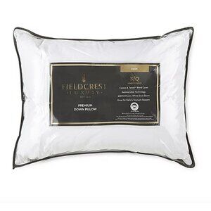 Fieldcrest Down Firm Density Bed Pillow Standard queen Bright White